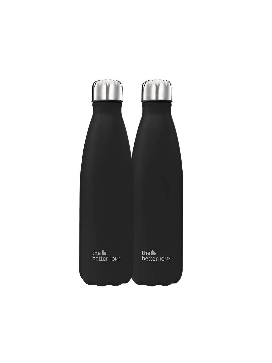 

The Better Home Black & Steel 2 Pieces Stainless Steel Insulated Water Bottles 500 ML