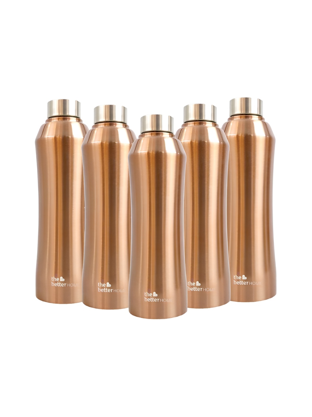 

The Better Home Gold-Toned 5 Pieces Stainless Steel Water Bottle 1 Ltr