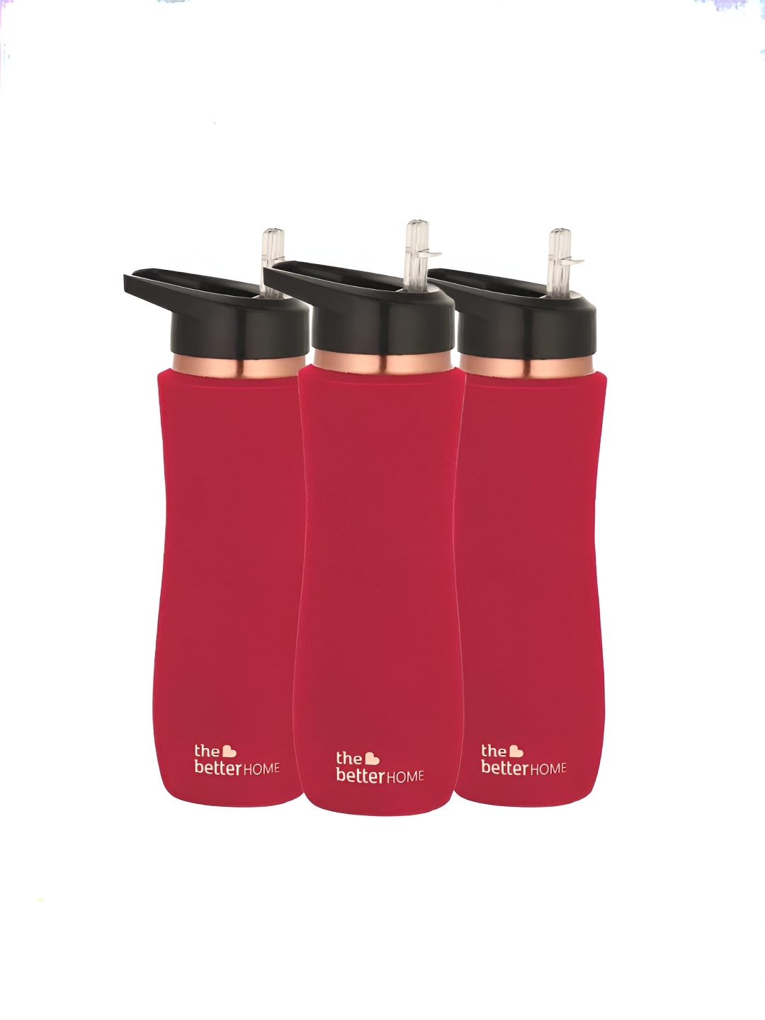 

The Better Home Maroon & Black 3 Pieces BPA Free Copper Water Bottle 750 ml Each