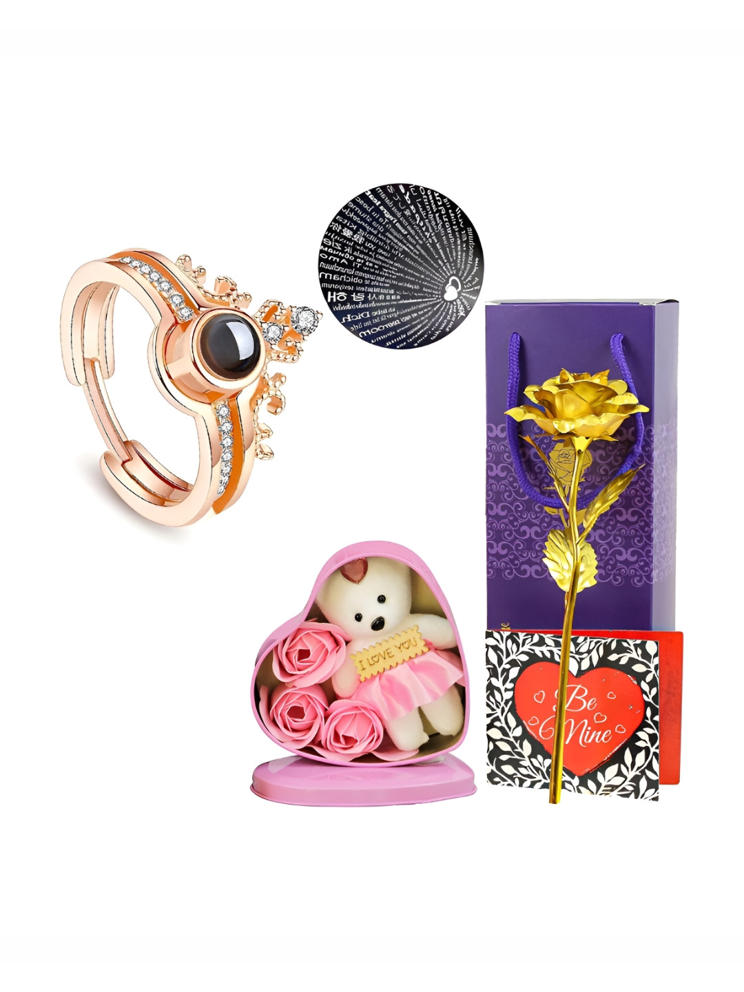 

TIED RIBBONS 4 Pieces Valentine Gift Set, Rose gold