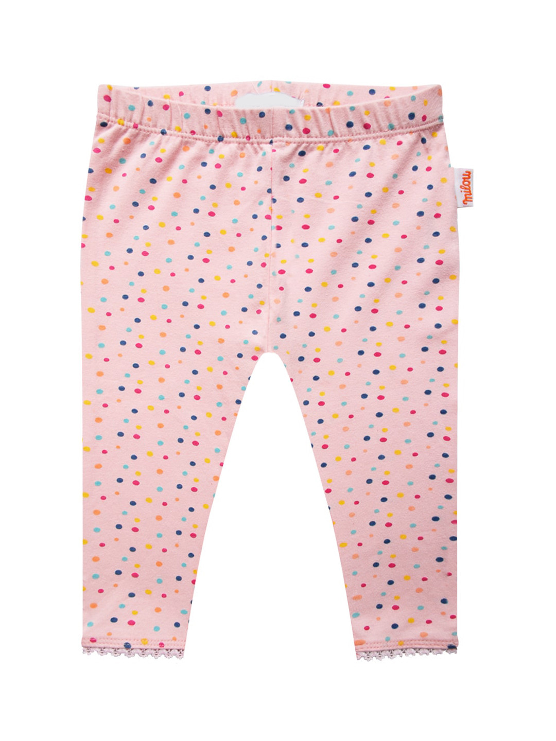 

milou Infants Girls Printed Pure Cotton Churidar Length Leggings, Peach