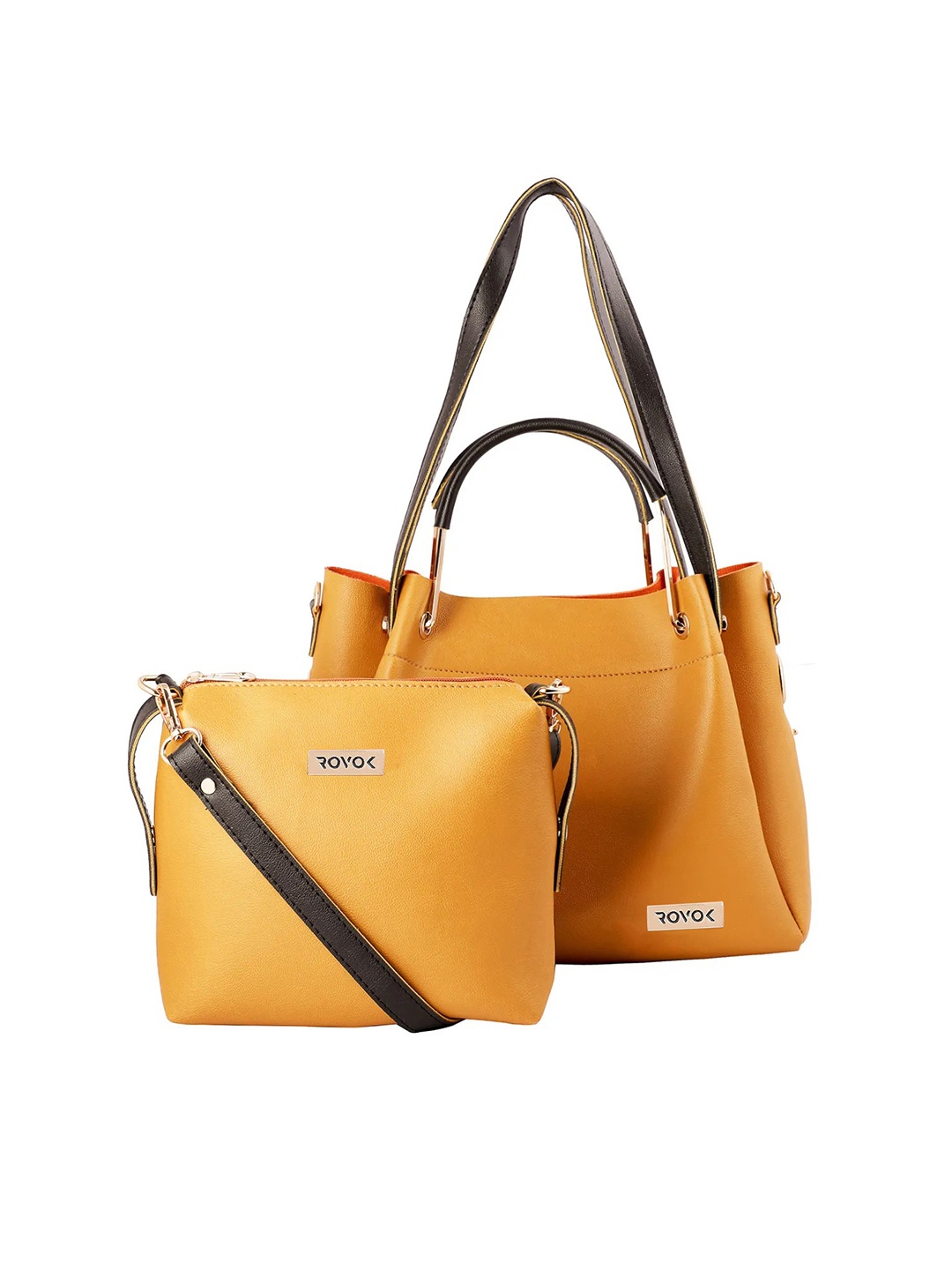 

ROVOK Zip Detail Structured Shoulder Bag & Pouch, Tan