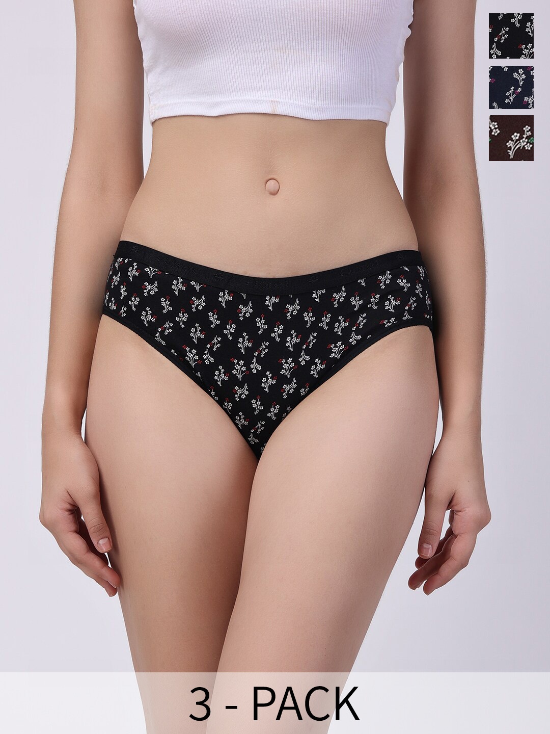 

Floret Women Pack Of 3 Assorted Floral Printed Briefs