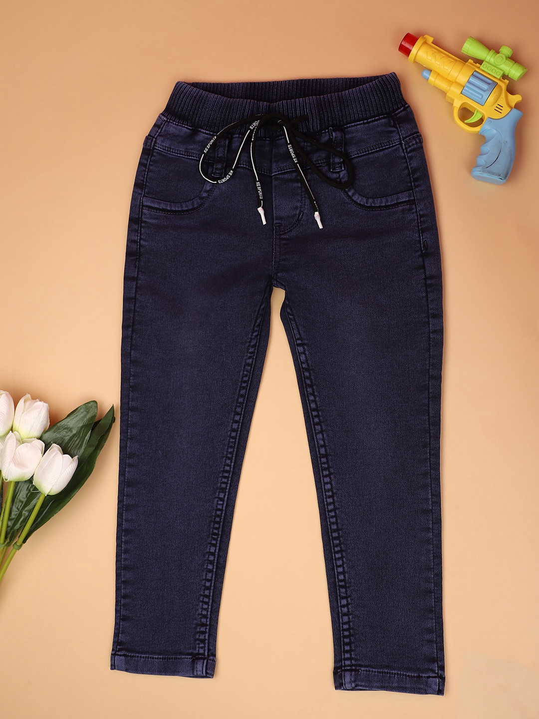 

V-Mart Boys Mid Rise Clean Look Cotton Jeans, Blue