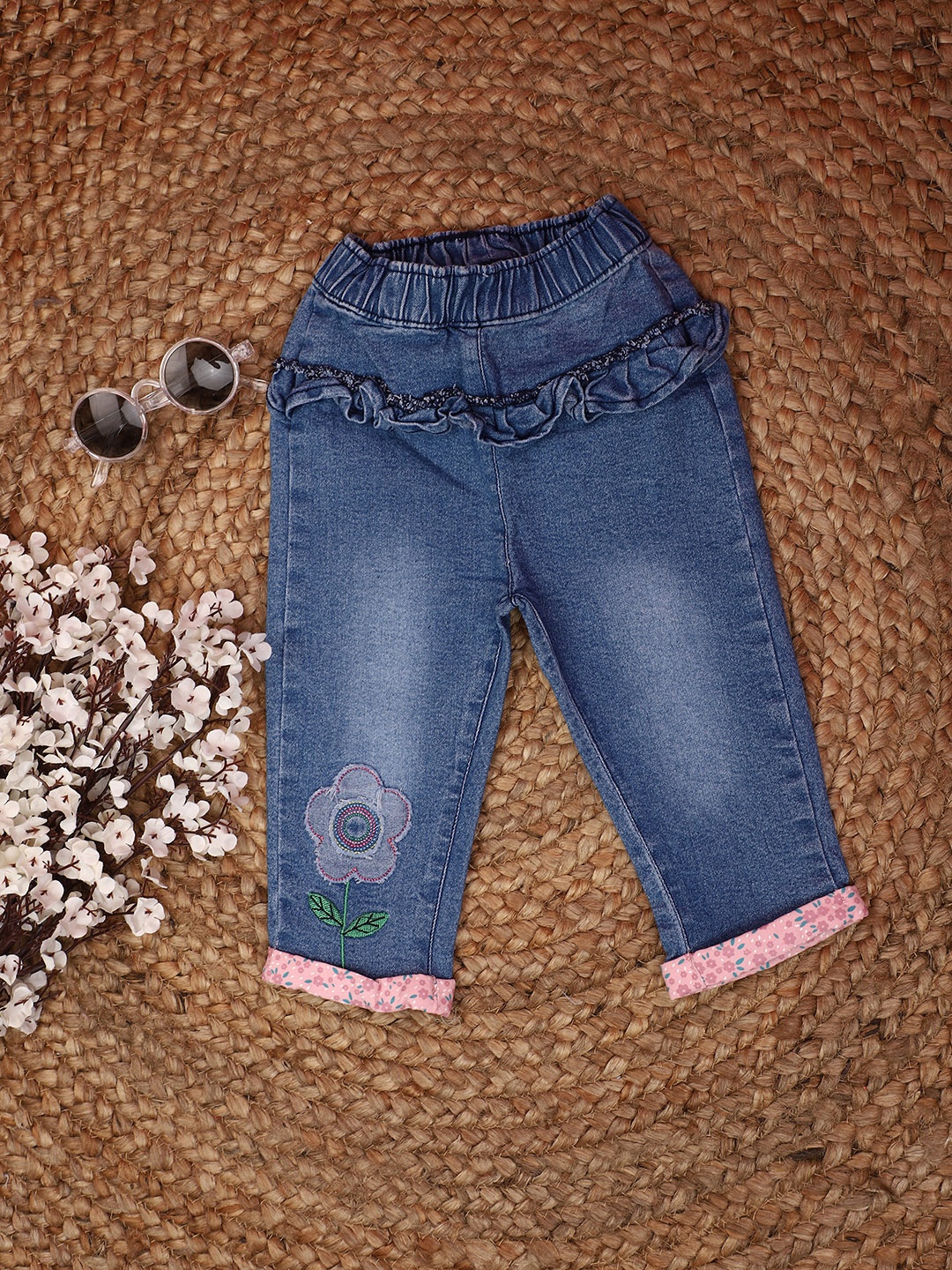 

V-Mart infants Kids Slim Fit Clean Look Heavy Fade Cotton Jeans, Blue