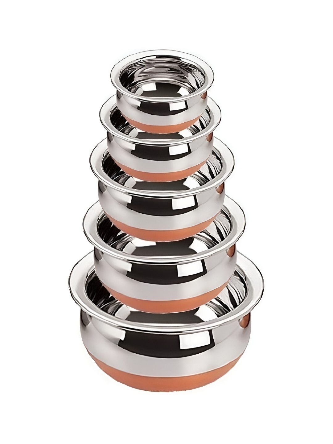 

RBGIIT 5 Pieces Stainless Steel Glossy Cooking Handi