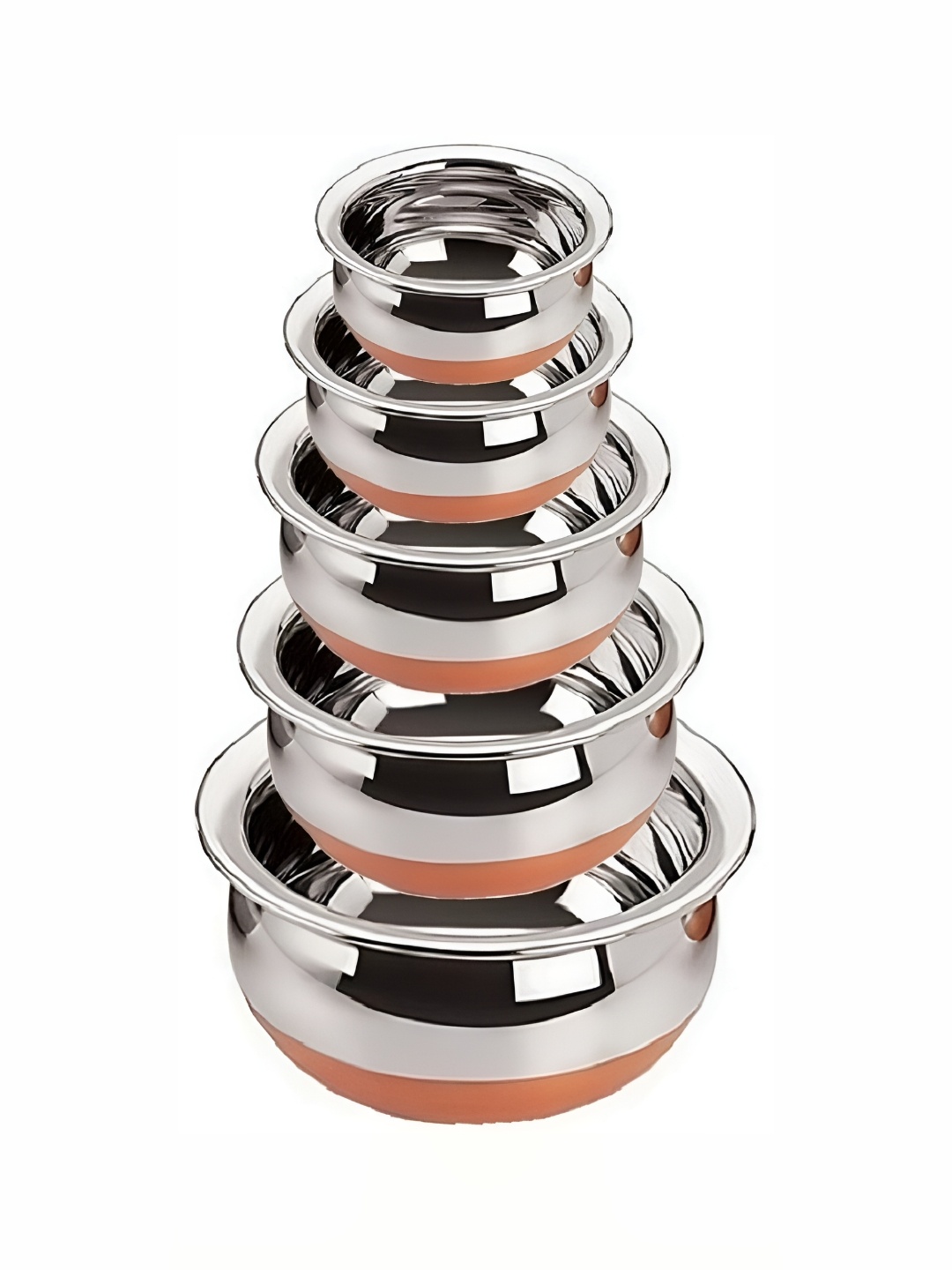 

RBGIIT Steel & 5 Pieces Stainless Steel Glossy Bowls