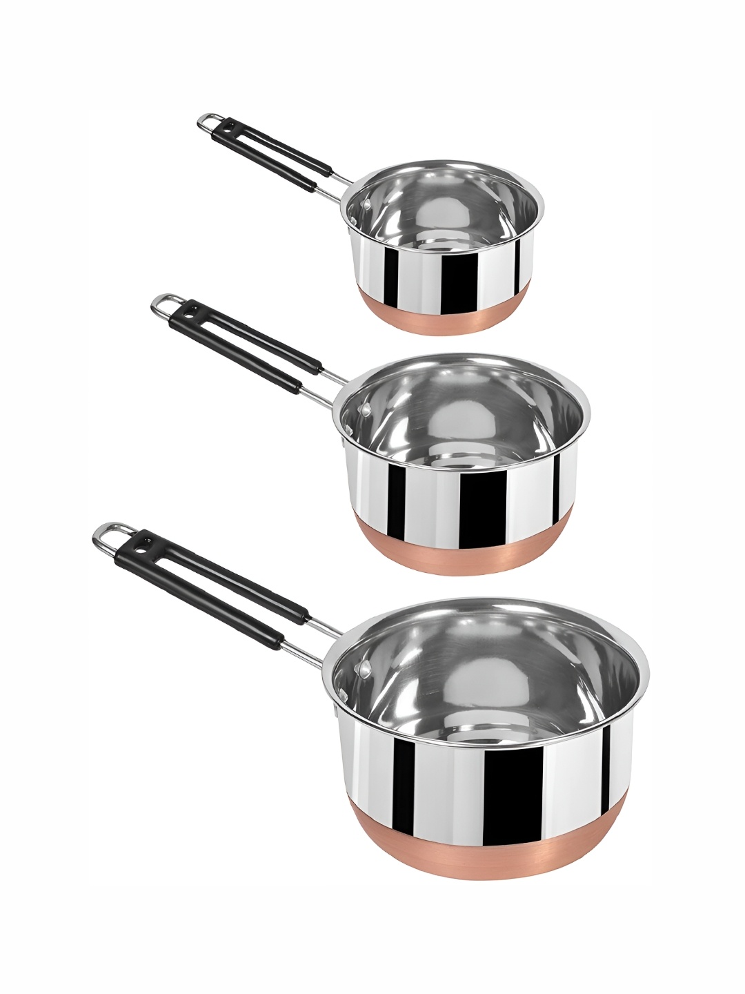 

RBGIIT Steel 3 Pieces Stainless Steel Glossy Bowls