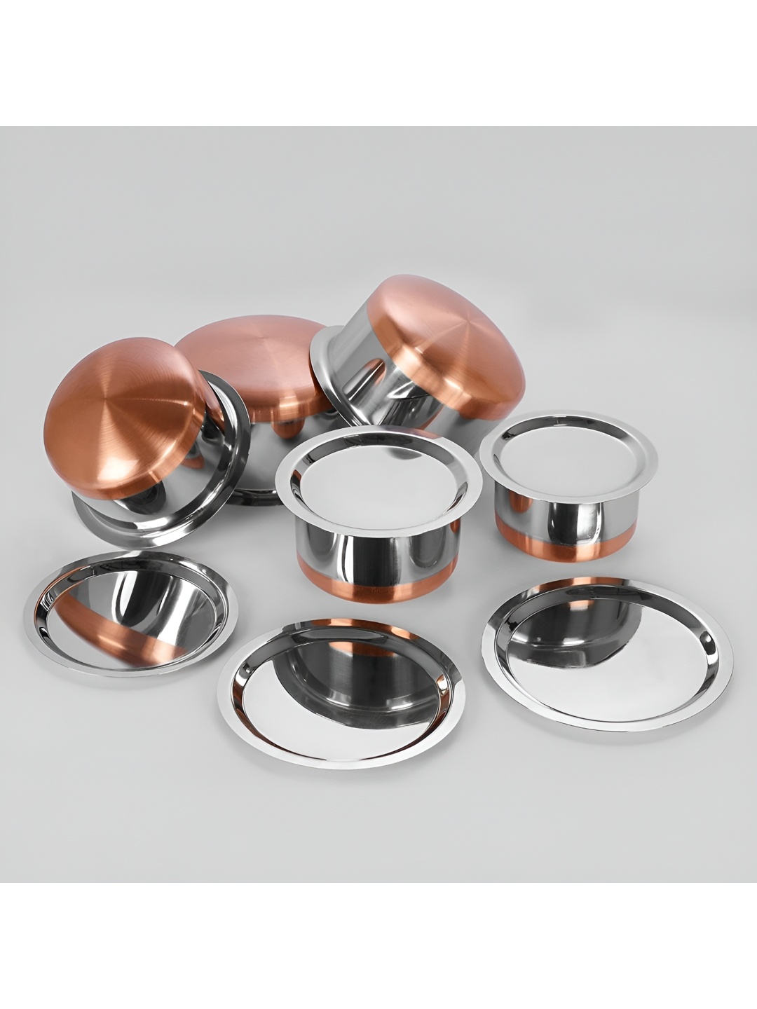 

RBGIIT Steel & 5 Pieces Stainless Steel Glossy Bowls