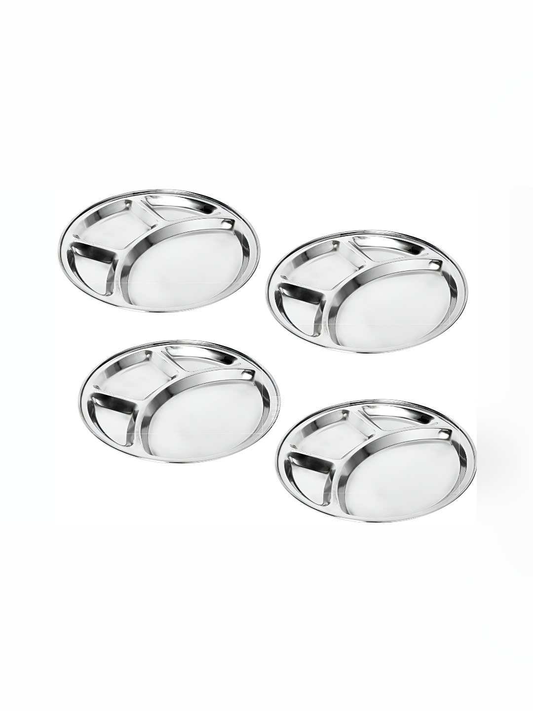 

RBGIIT Steel 4 Pieces Stainless Steel Glossy Plates