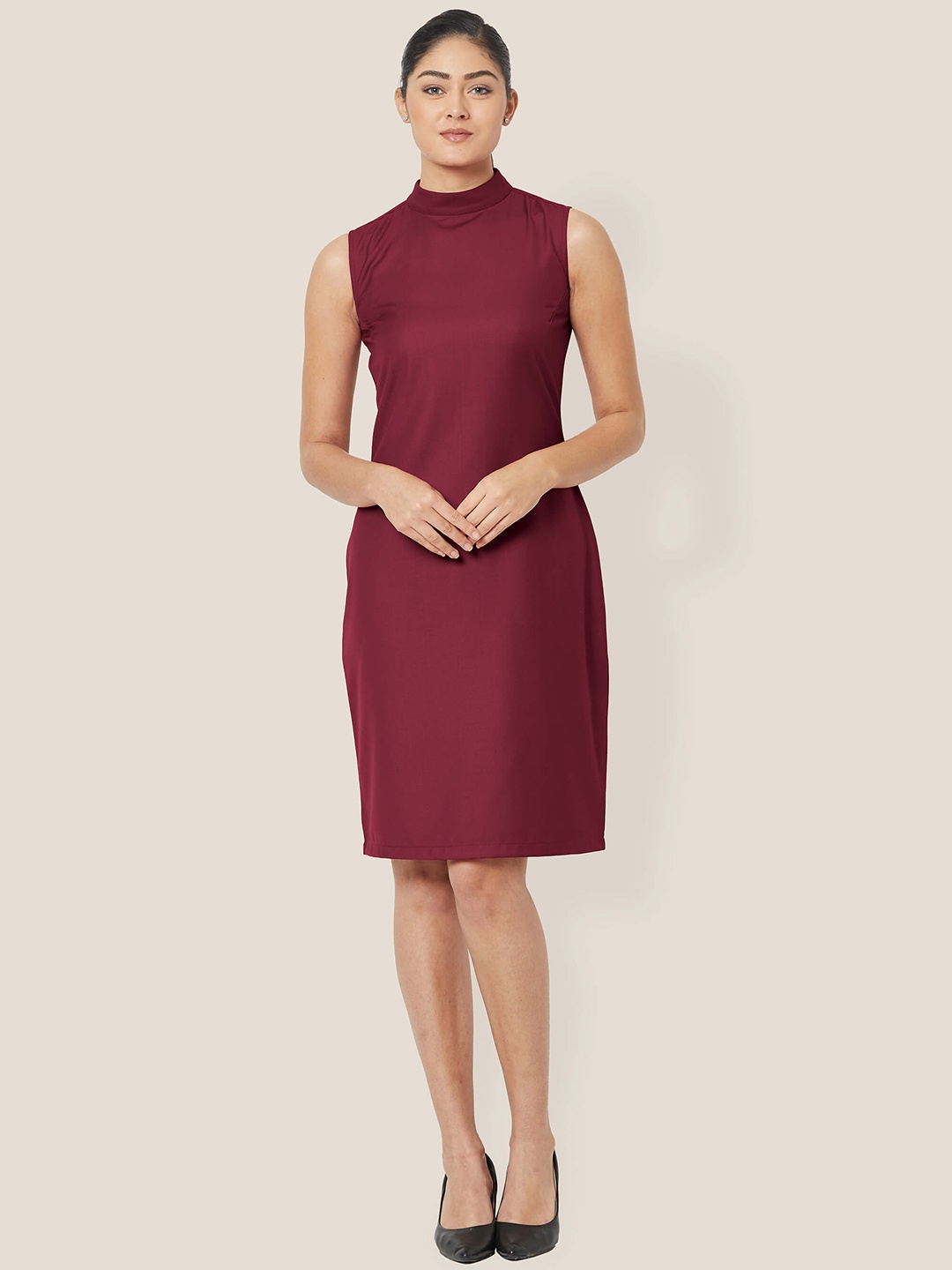 

SALT ATTIRE Sheath Casual Dress, Maroon