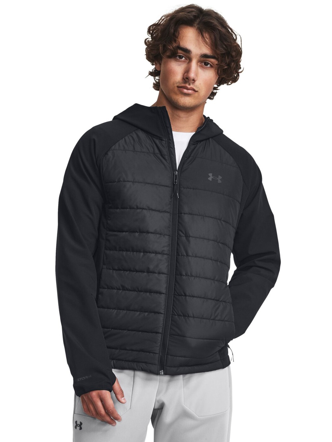 

UNDER ARMOUR Storm Session Hybrid Lightweight Hooded Sporty Jacket, Black