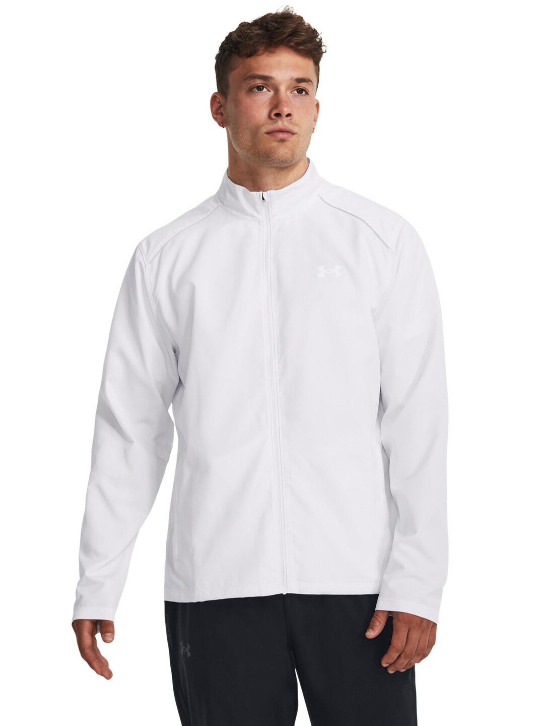 

UNDER ARMOUR Strom Run Stand Collar Sporty Jacket, White