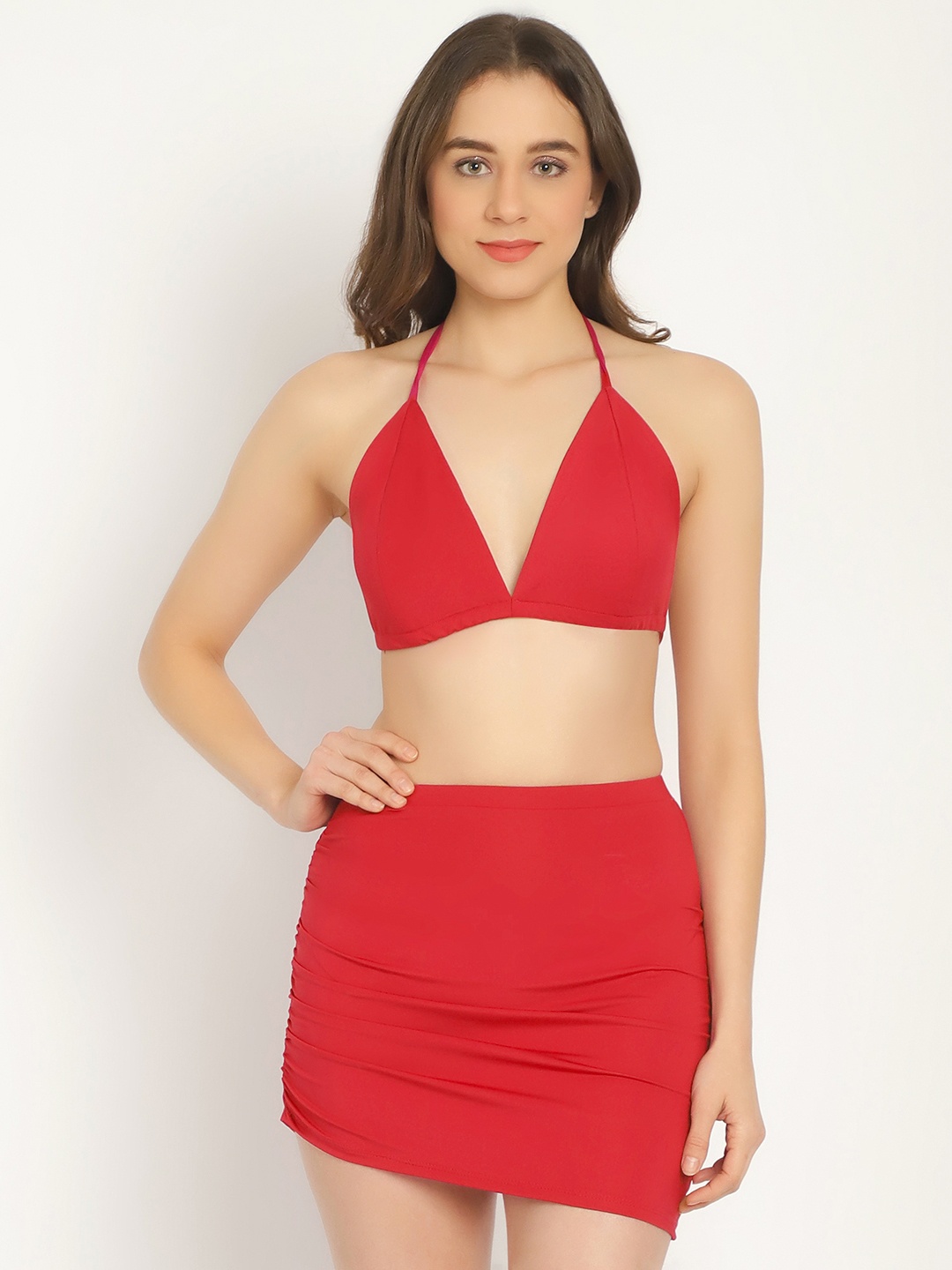 

EROTISSCH Halter Neck Swim Bikini Set, Red