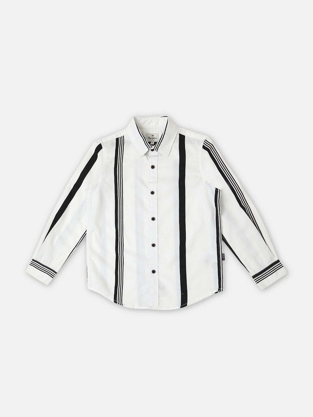 

Pepe Jeans Boys Vertical Stripes Pure Cotton Casual Shirt, White