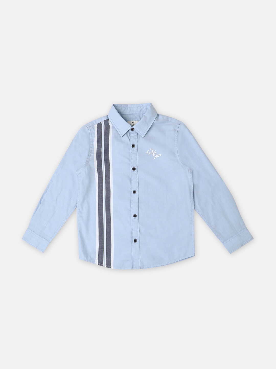 

Pepe Jeans Gabriel Boys Striped Pure Cotton Casual Shirt, Blue
