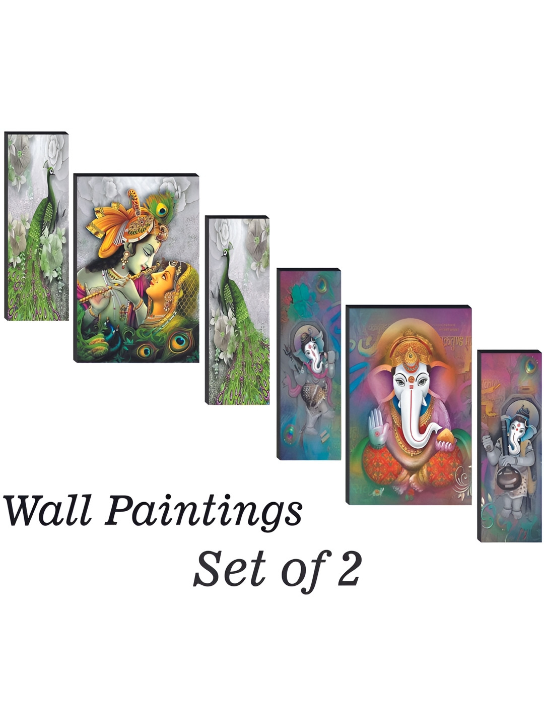 

WALLMAX Green & Grey 6 Pieces Religious Wall Arts