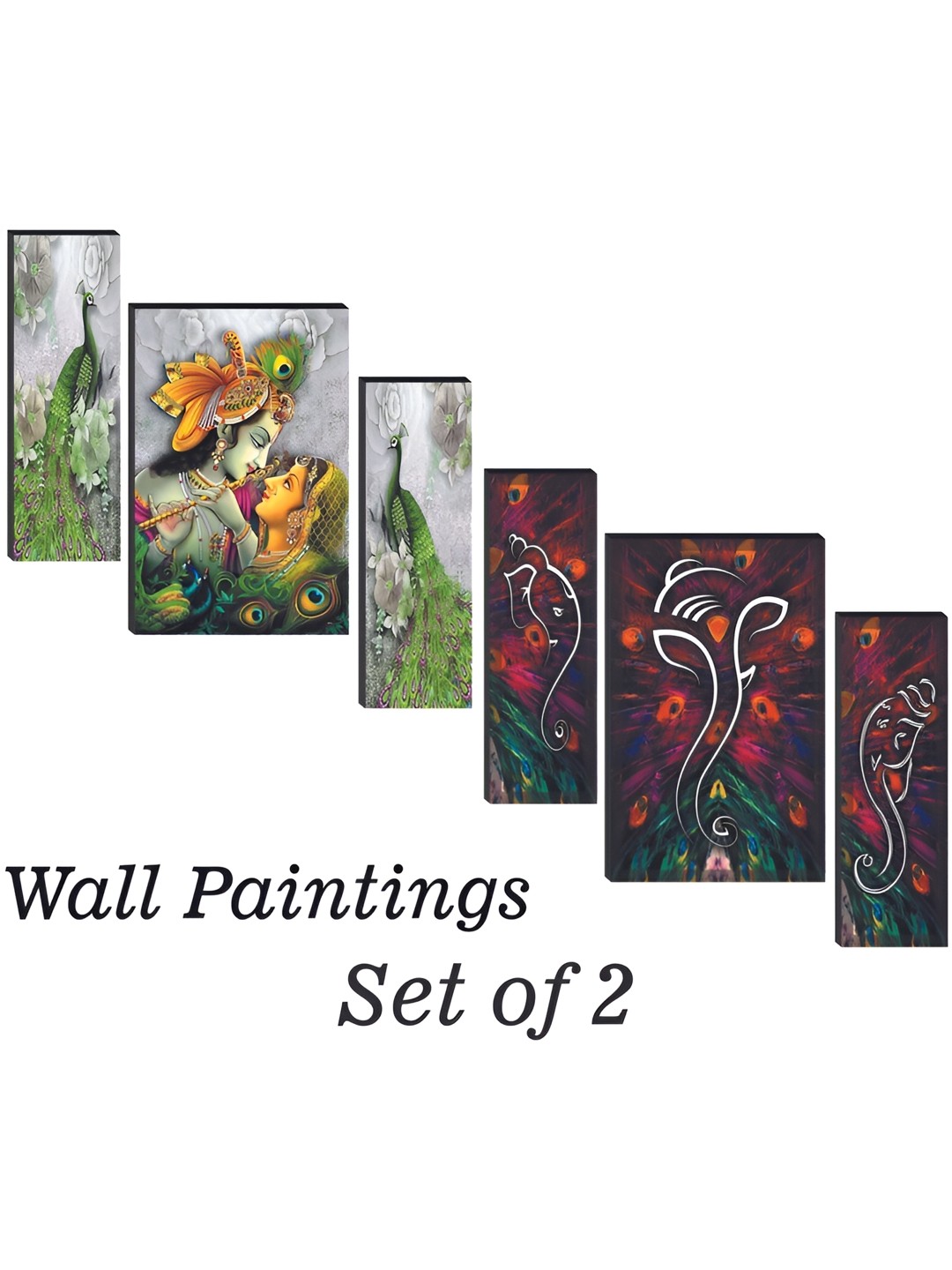 

WALLMAX 6 Pcs Wooden Painting Wall Art, Green