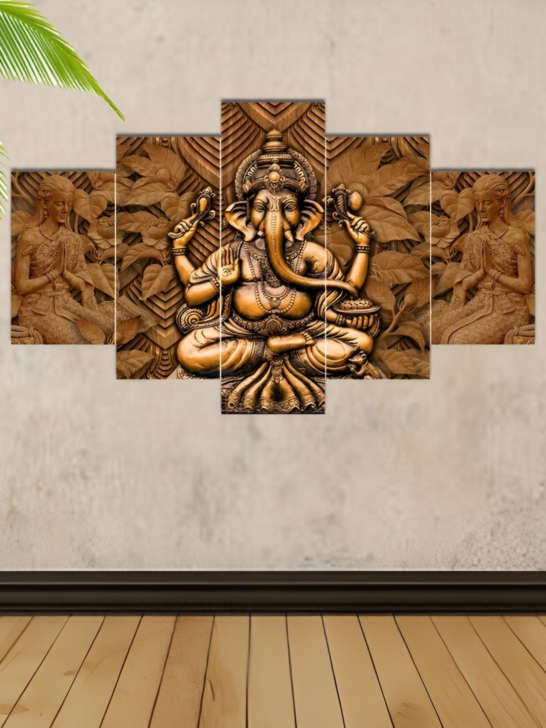 

WALLMAX Brown 5 Pieces Religious Wooden Wall Art