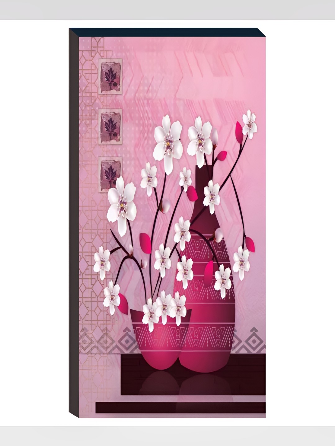 

WALLMAX Pink & White 3 Pieces Wooden Floral Painting Wall Art