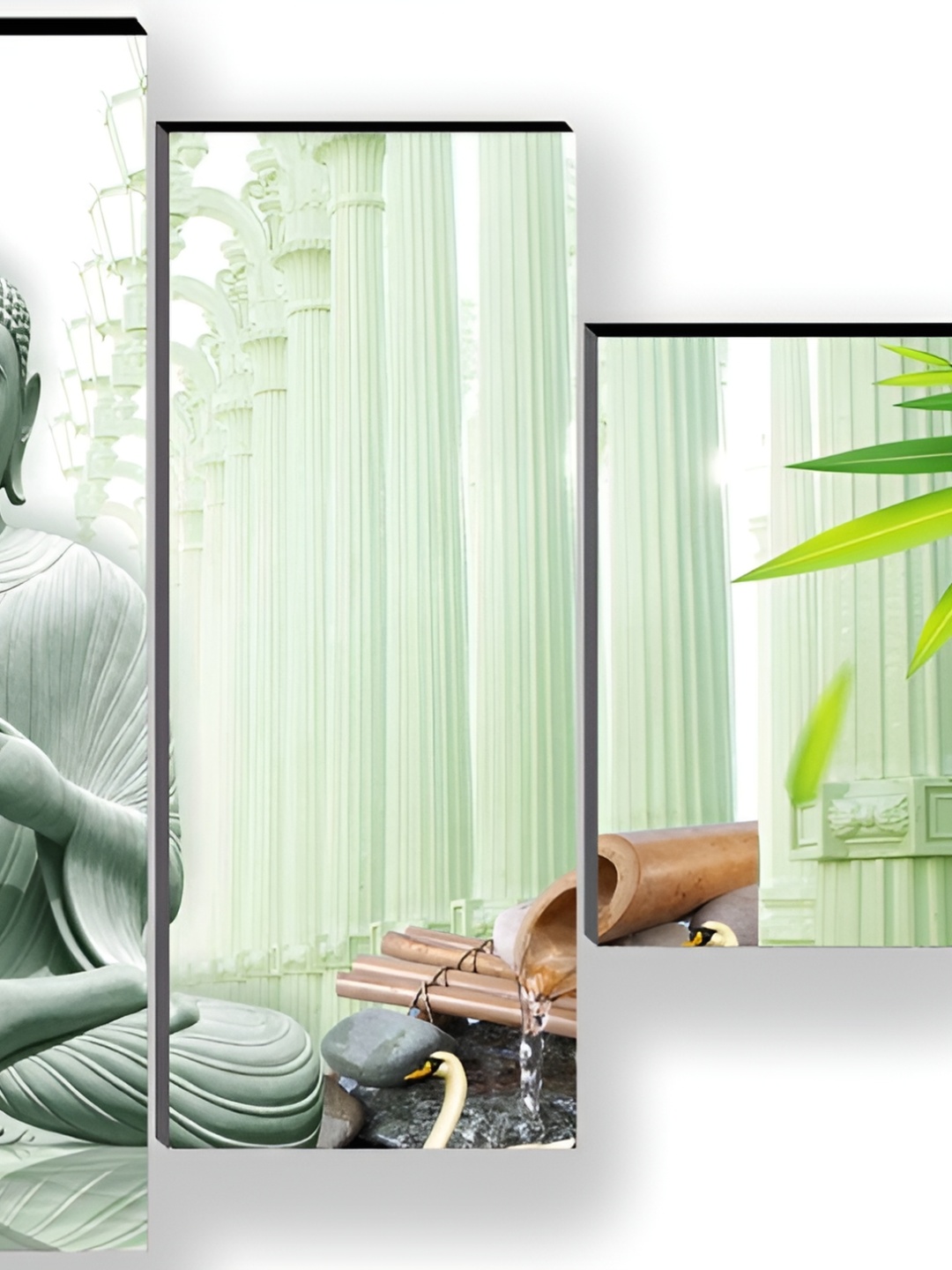 

WALLMAX Green & White 5 Pieces Religious Wall Arts