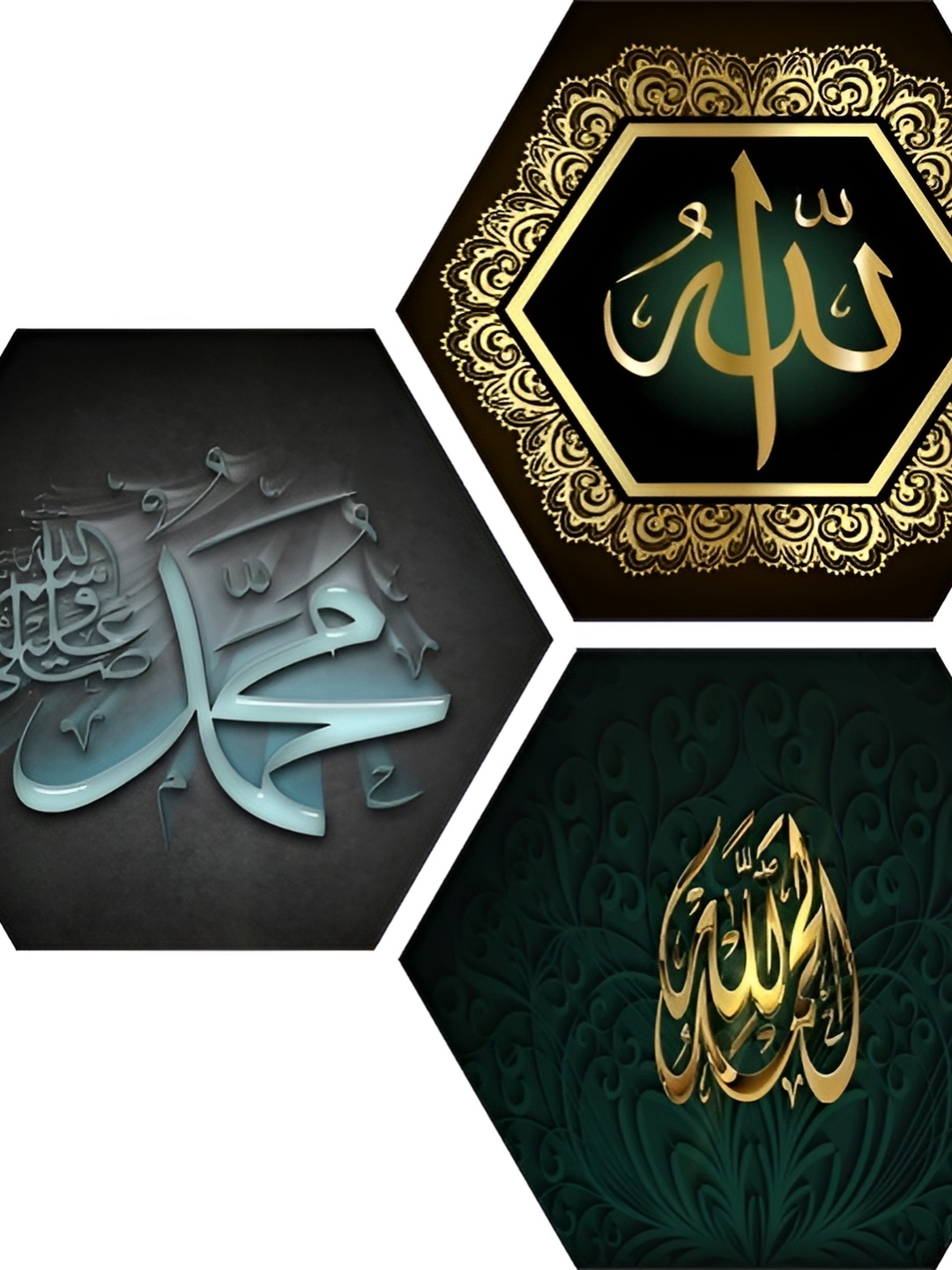 

WALLMAX Black & Gold Toned 3 Pieces Religious Wooden Wall Art