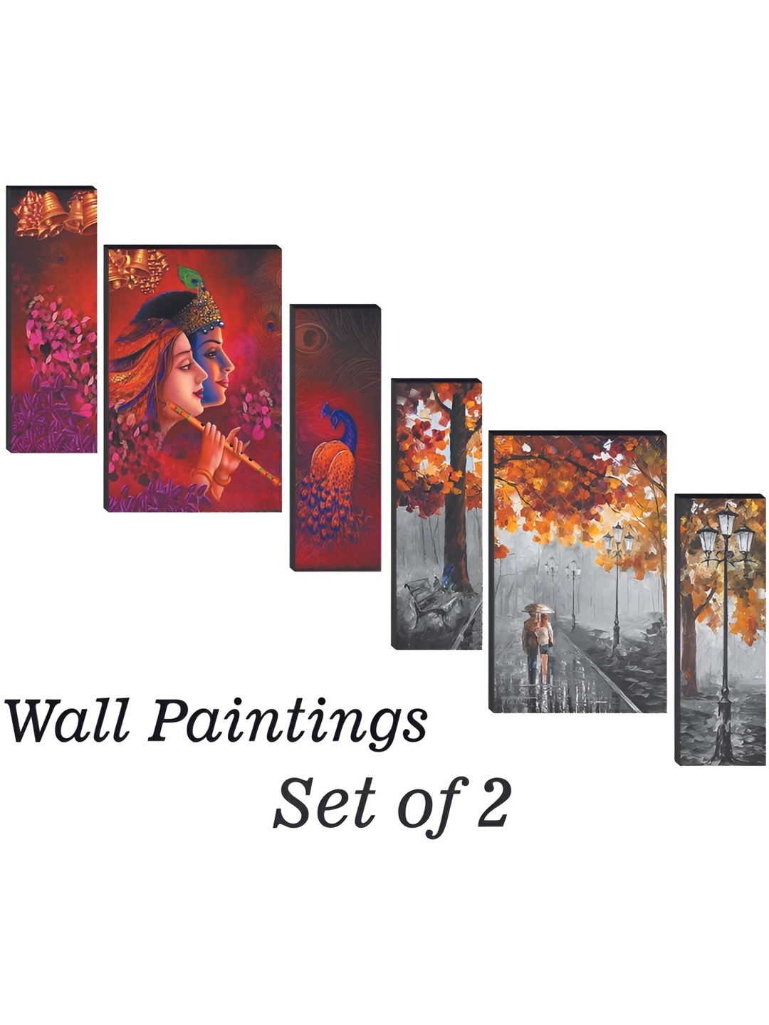 

WALLMAX Red & Orange 6 Piece Religious Wall Arts