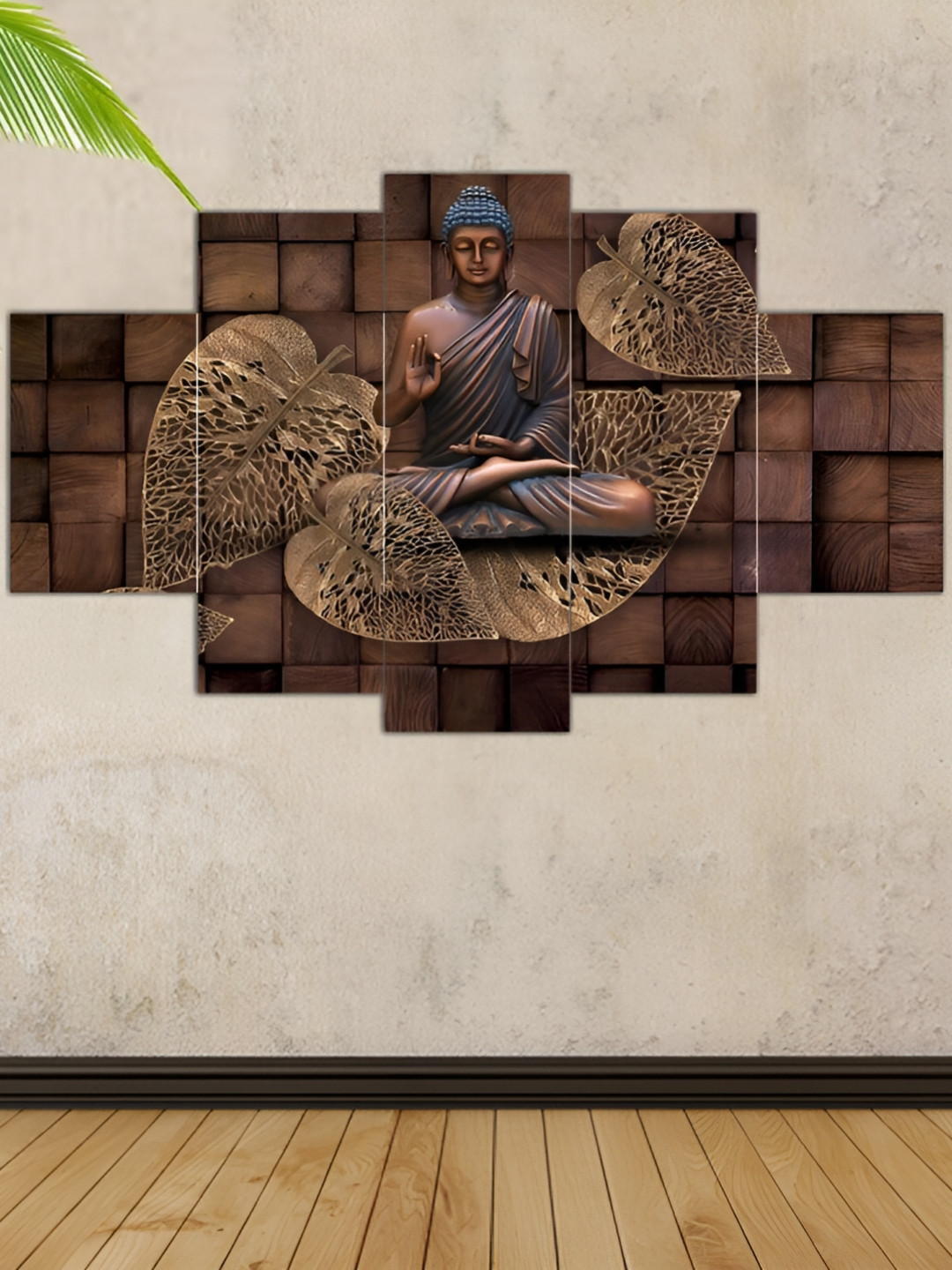 

WALLMAX Brown 5 Piece Religious Wall Arts