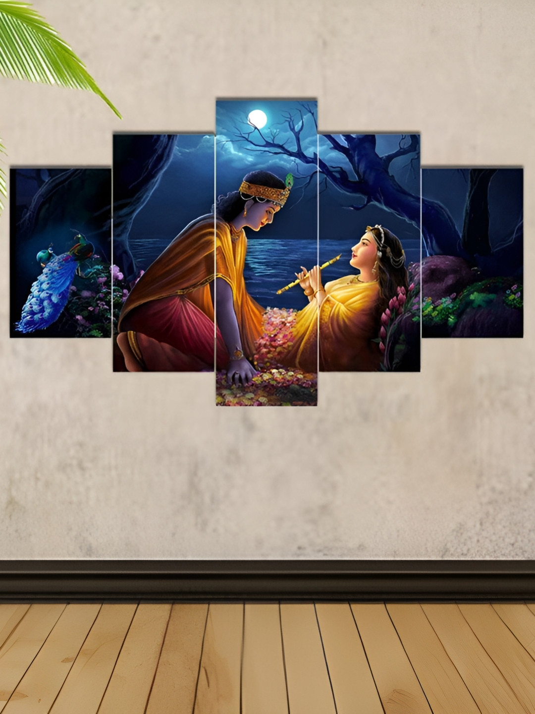 

WALLMAX Blue & Yellow 5 Piece Religious Wall Arts
