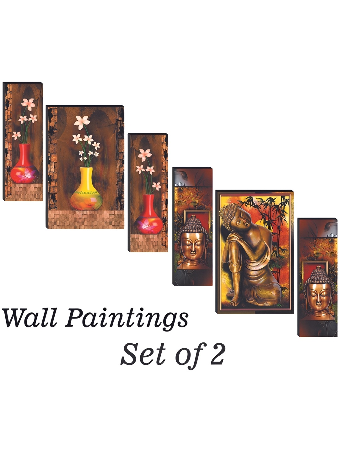 

WALLMAX Brown & Red 6 Pieces Wooden Painting Wall Art