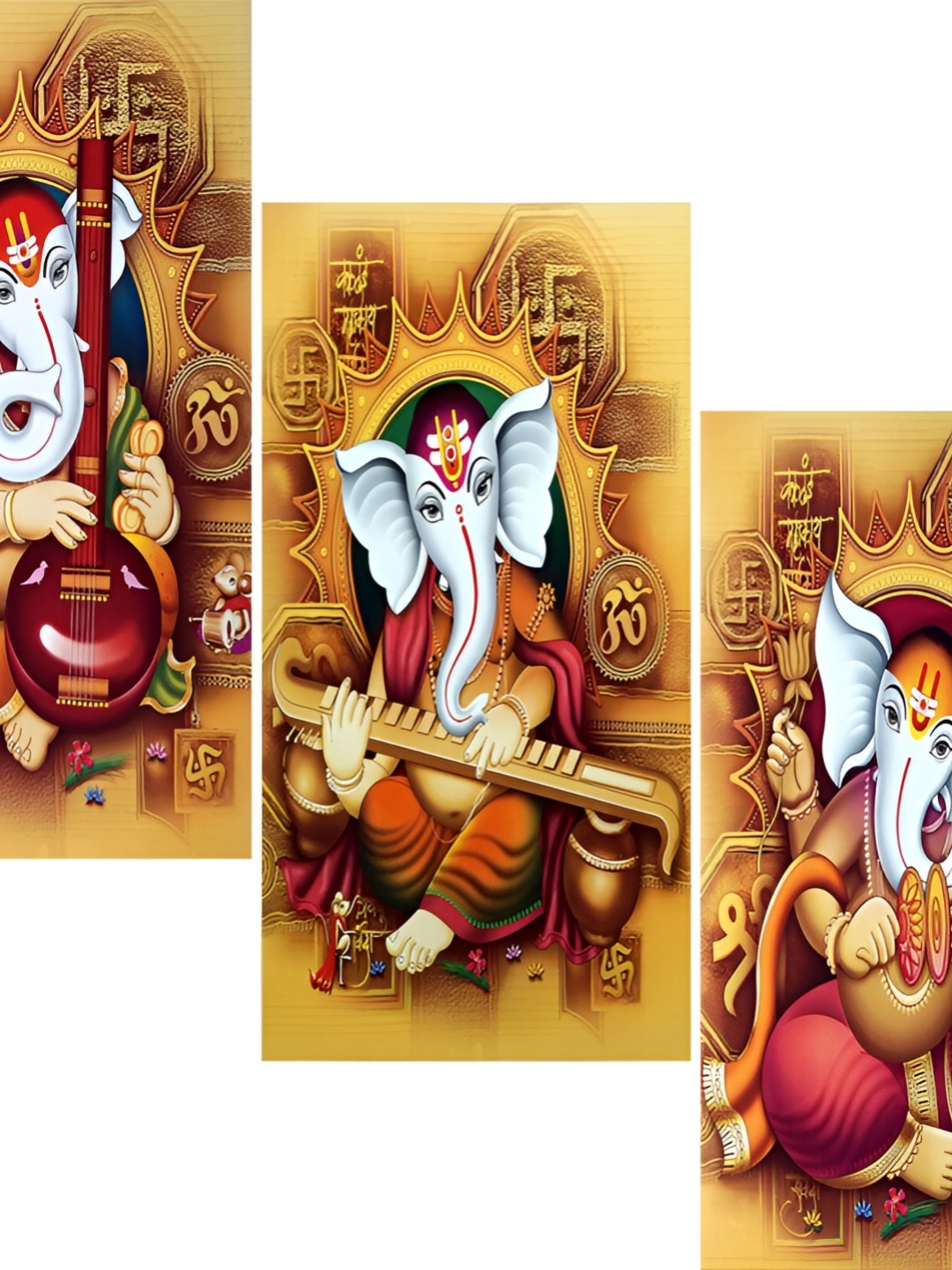 

WALLMAX Yellow & Red 3 Pieces Religious Wall Arts