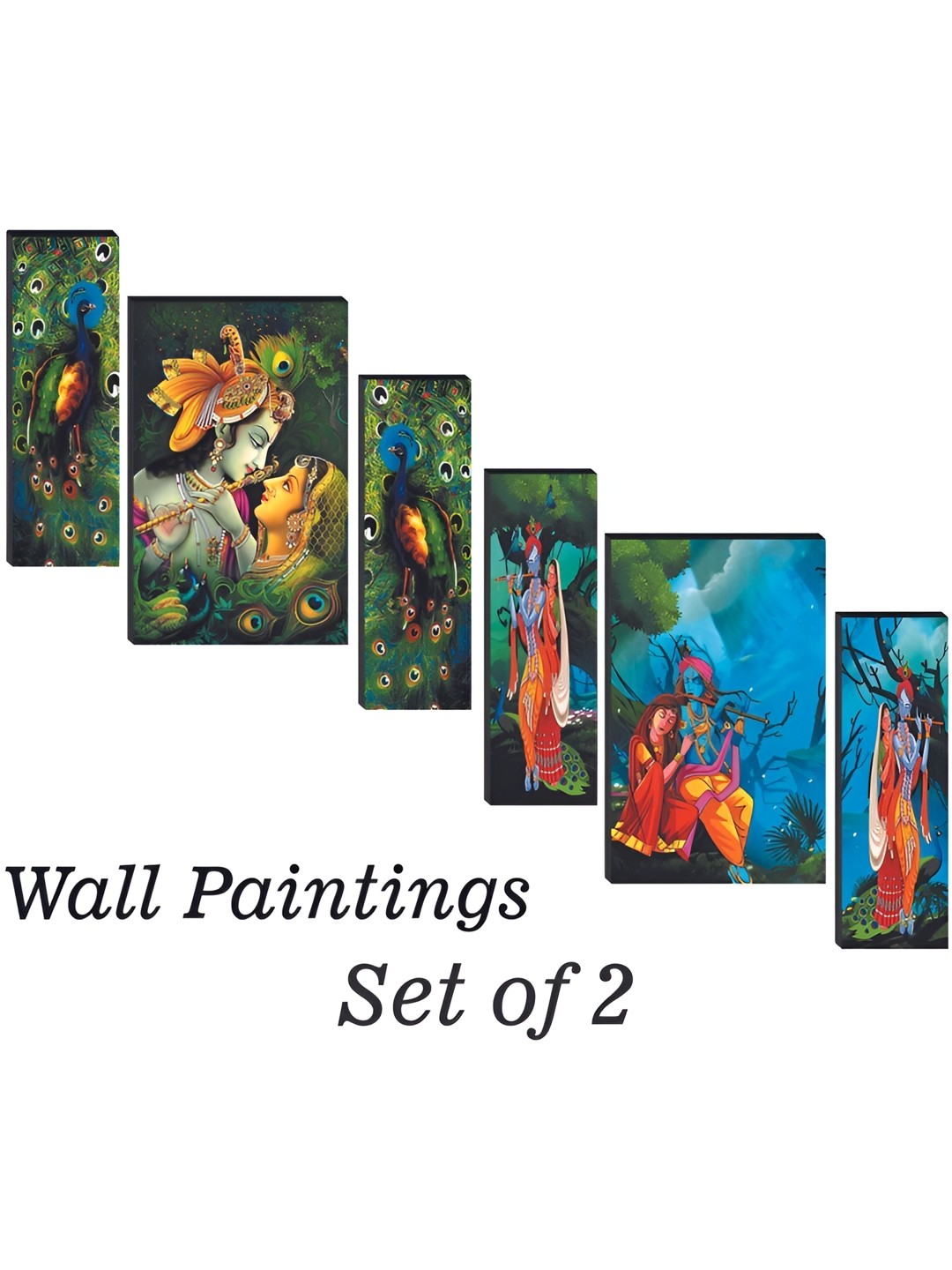 

WALLMAX Green & Blue 6 Pieces Religious Wall Art