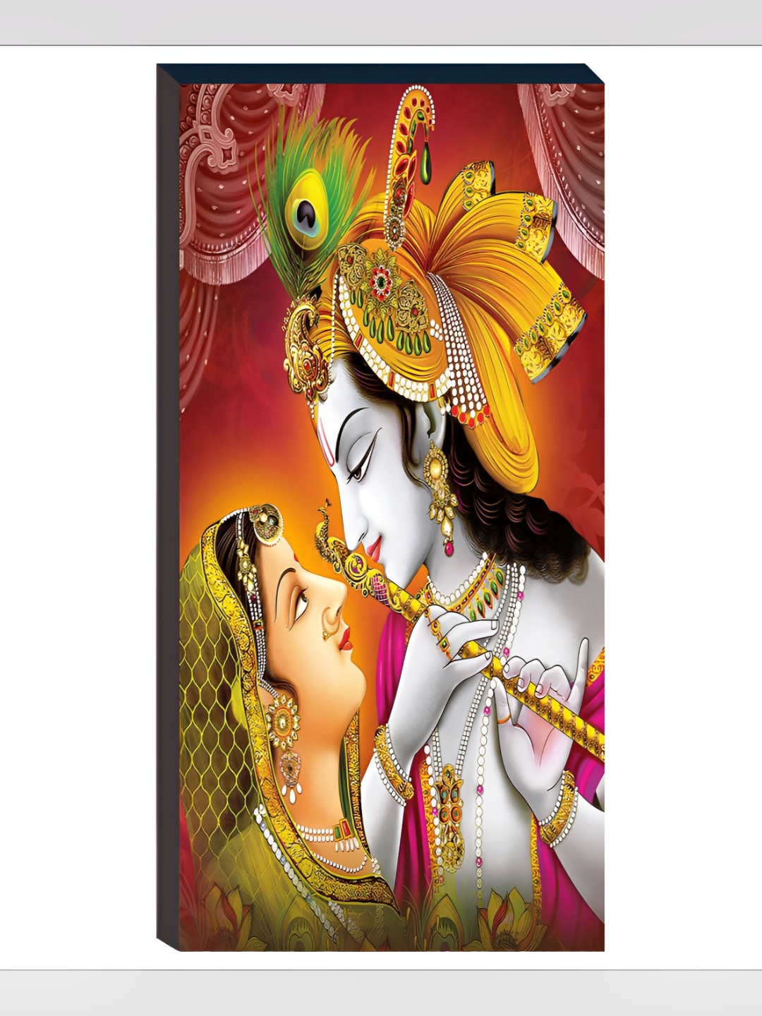 

WALLMAX 3 Piece Synthetic Wood Religious Wall Painting, Gold