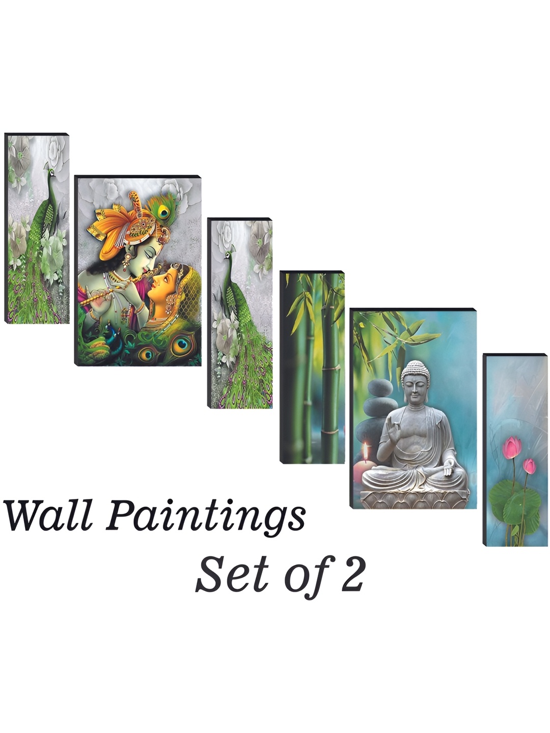 

WALLMAX Grey 6 Pieces Wood Religious Wall Art, Multi