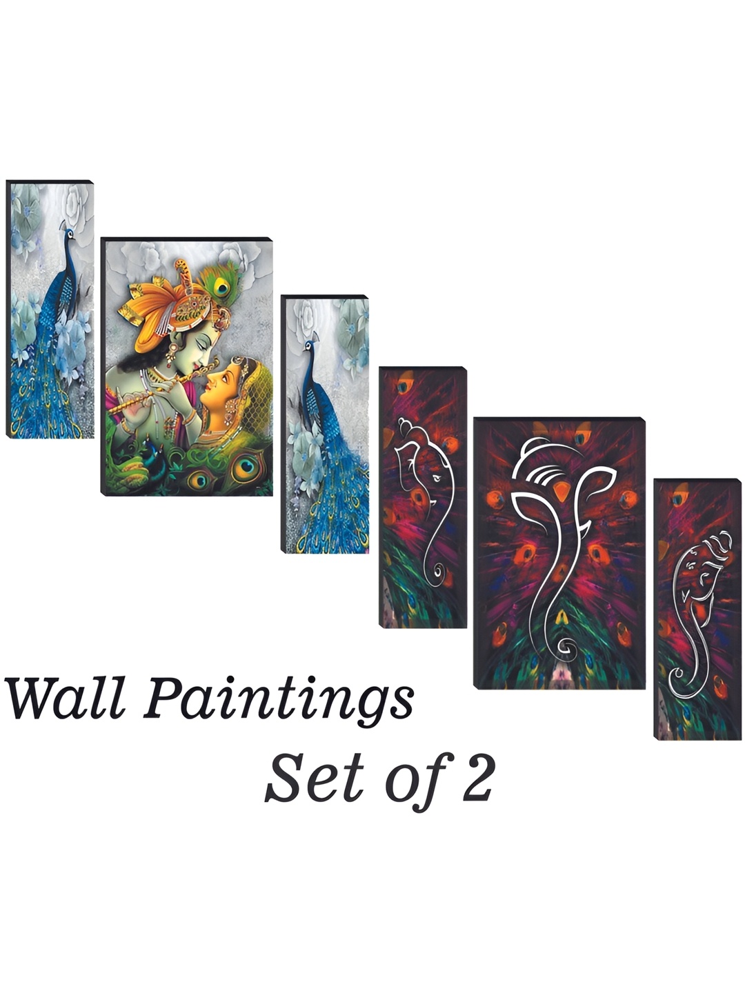 

WALLMAX Blue & Red 6 Pieces Wood Religious Wall Art