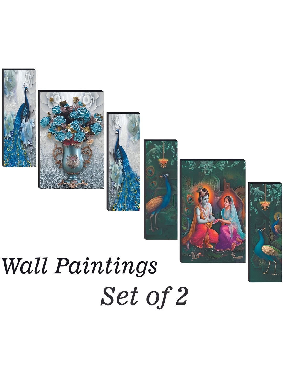 

WALLMAX Green & Blue 6 Pieces Religious Wall Arts