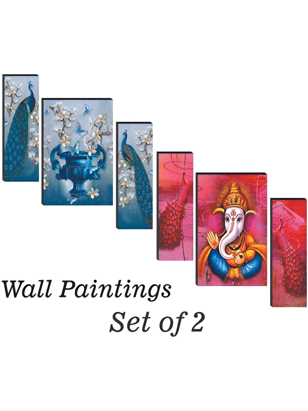 

WALLMAX 6 Piece Wood Religious Paintings Wall Art, Multi