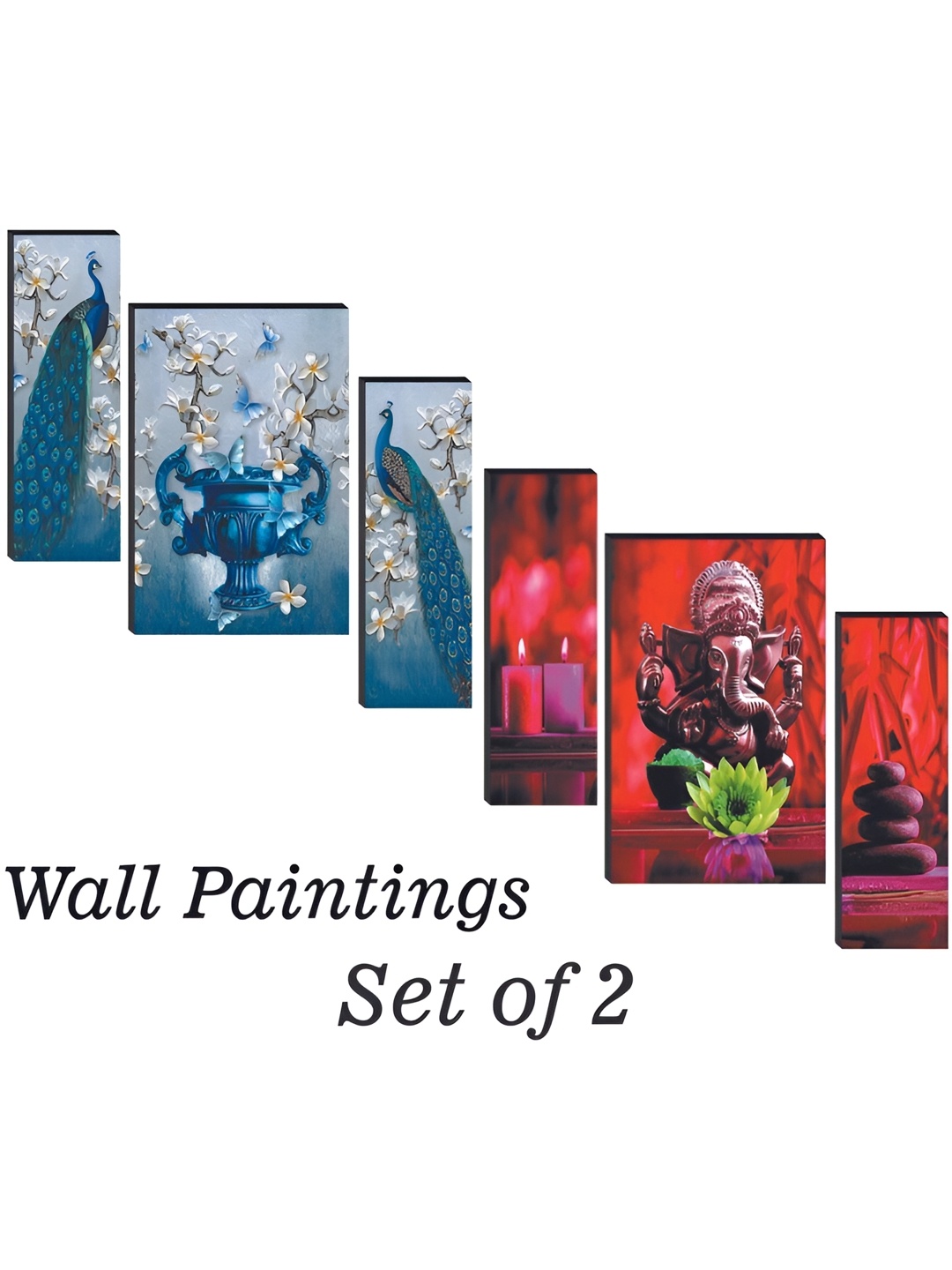 

WALLMAX Red & Grey 6 Pieces Religious Wall Arts