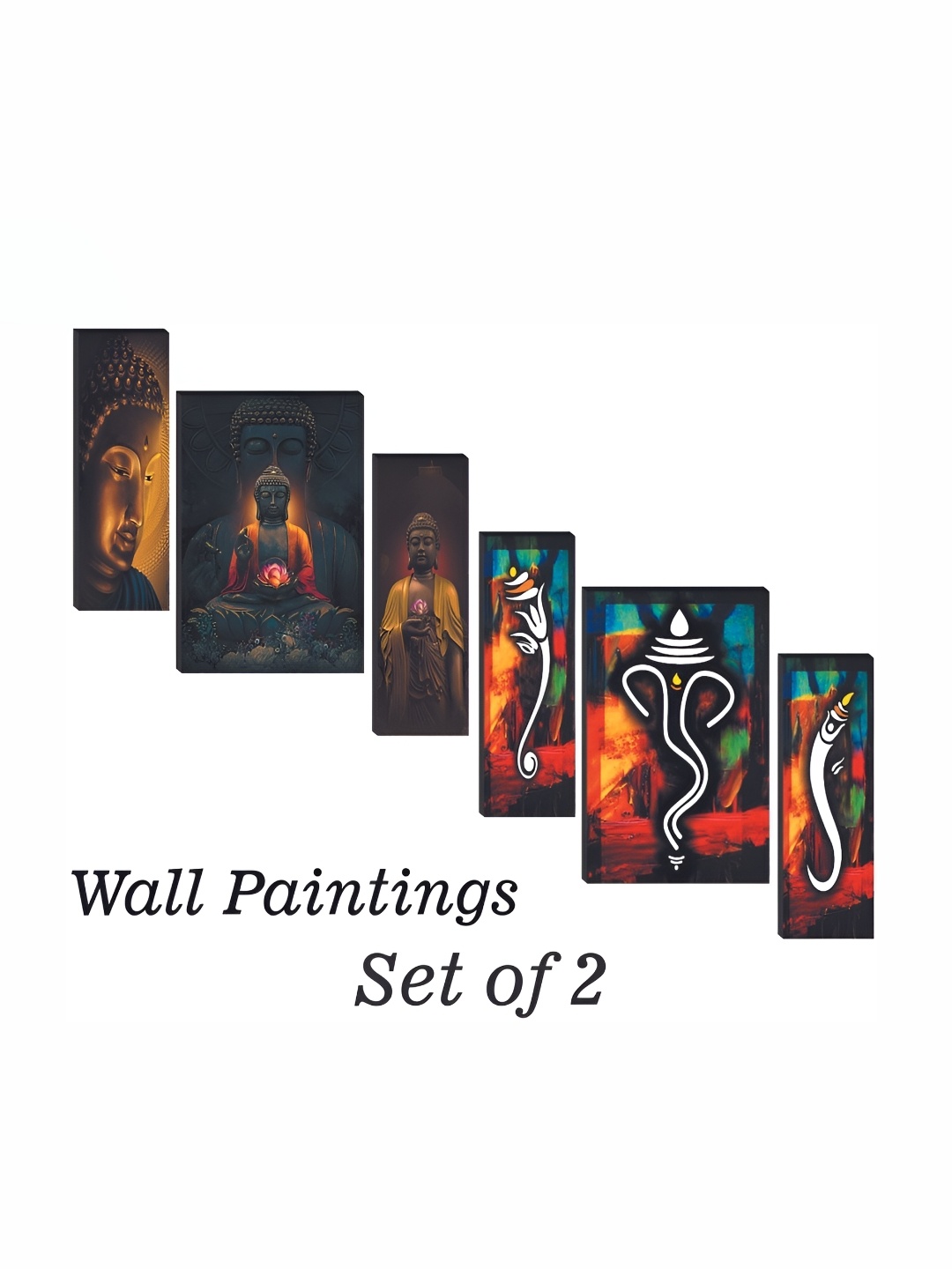 

WALLMAX Brown & Red 6 Pieces Wooden Paintings Wall Arts