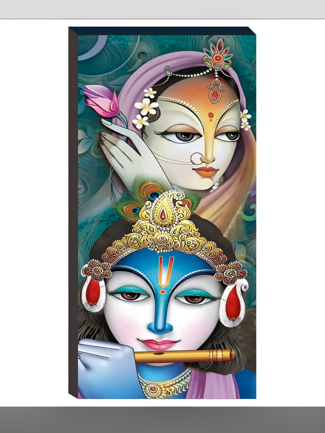 

WALLMAX Green & White 3 Pieces Wooden Religious Paintings Wall Arts
