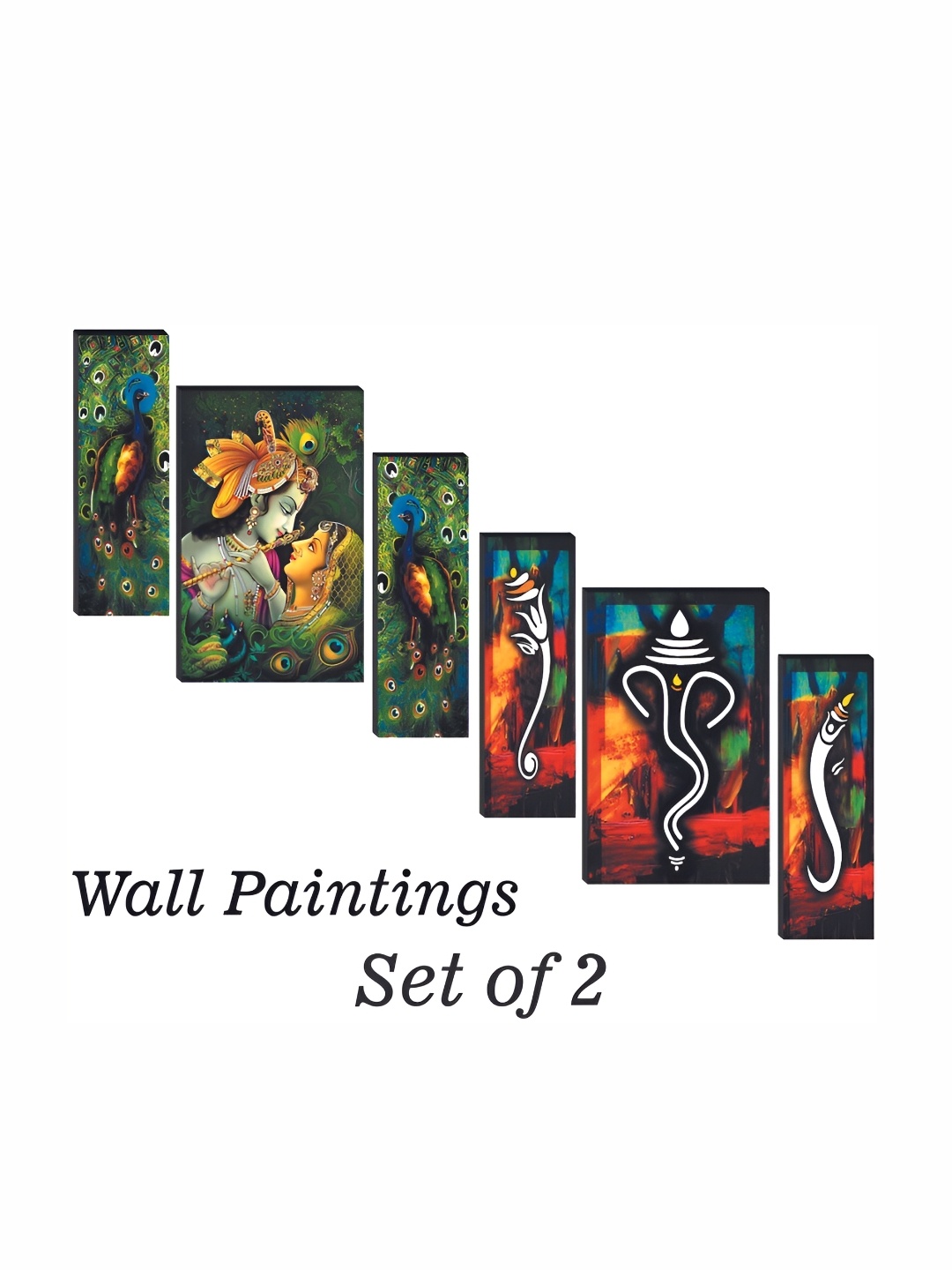 

WALLMAX Yellow & Green 6 Pieces Wooden Paintings Wall Arts