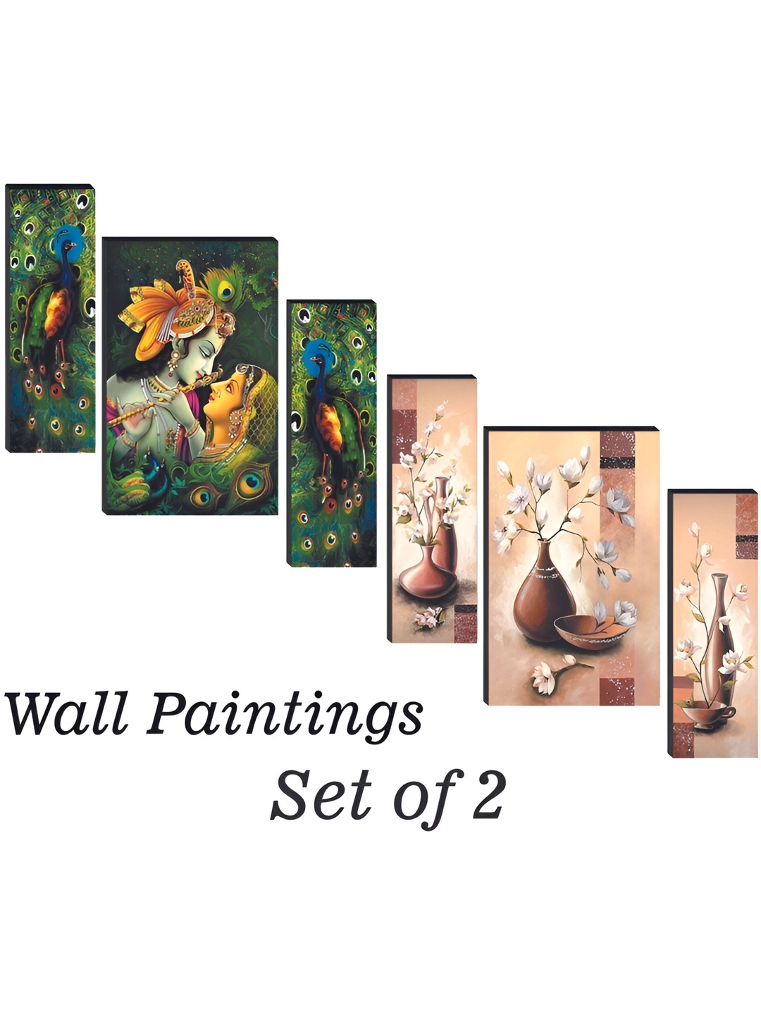 

WALLMAX Green & Blue 6 Pieces Religious Wall Arts