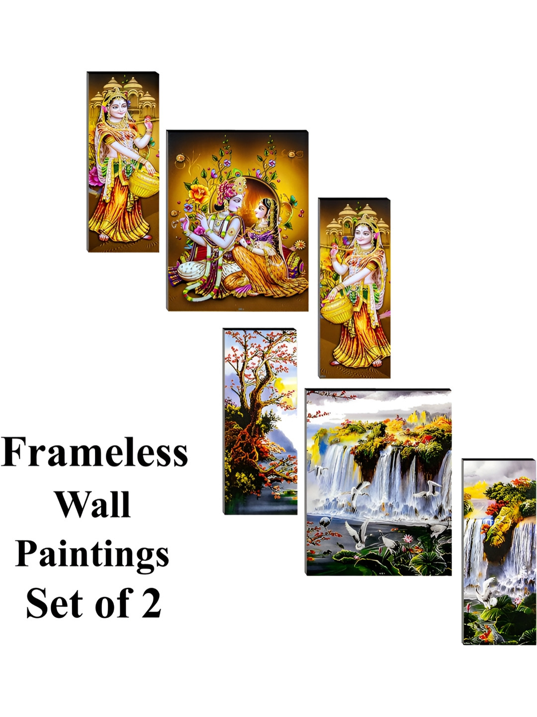 

WALLMAX Yellow & Brown 6 Piece Religious Wall Arts