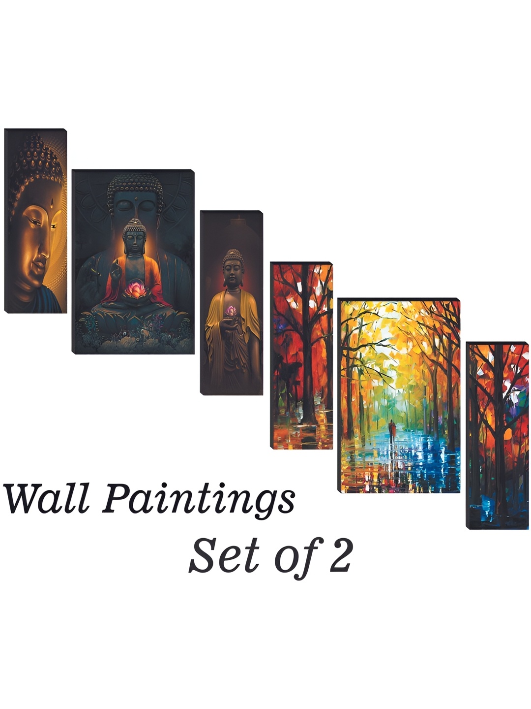 

WALLMAX Brown & Yellow 6 Pieces Religious Wall Arts
