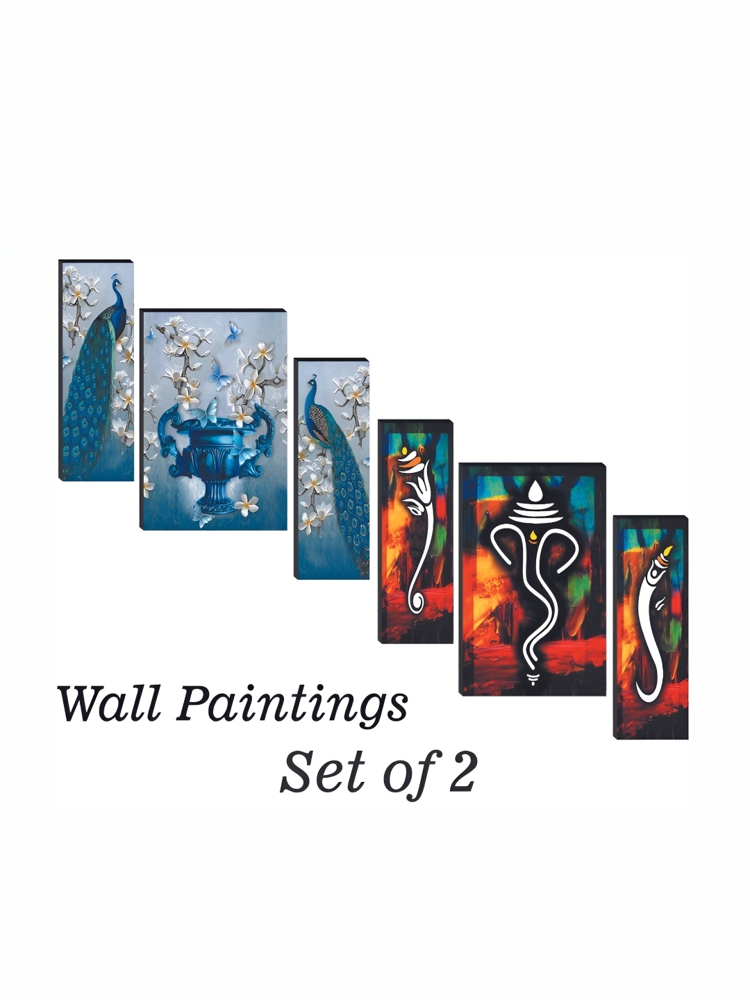 

WALLMAX Blue & Grey 6 Pieces Religious Wall Arts