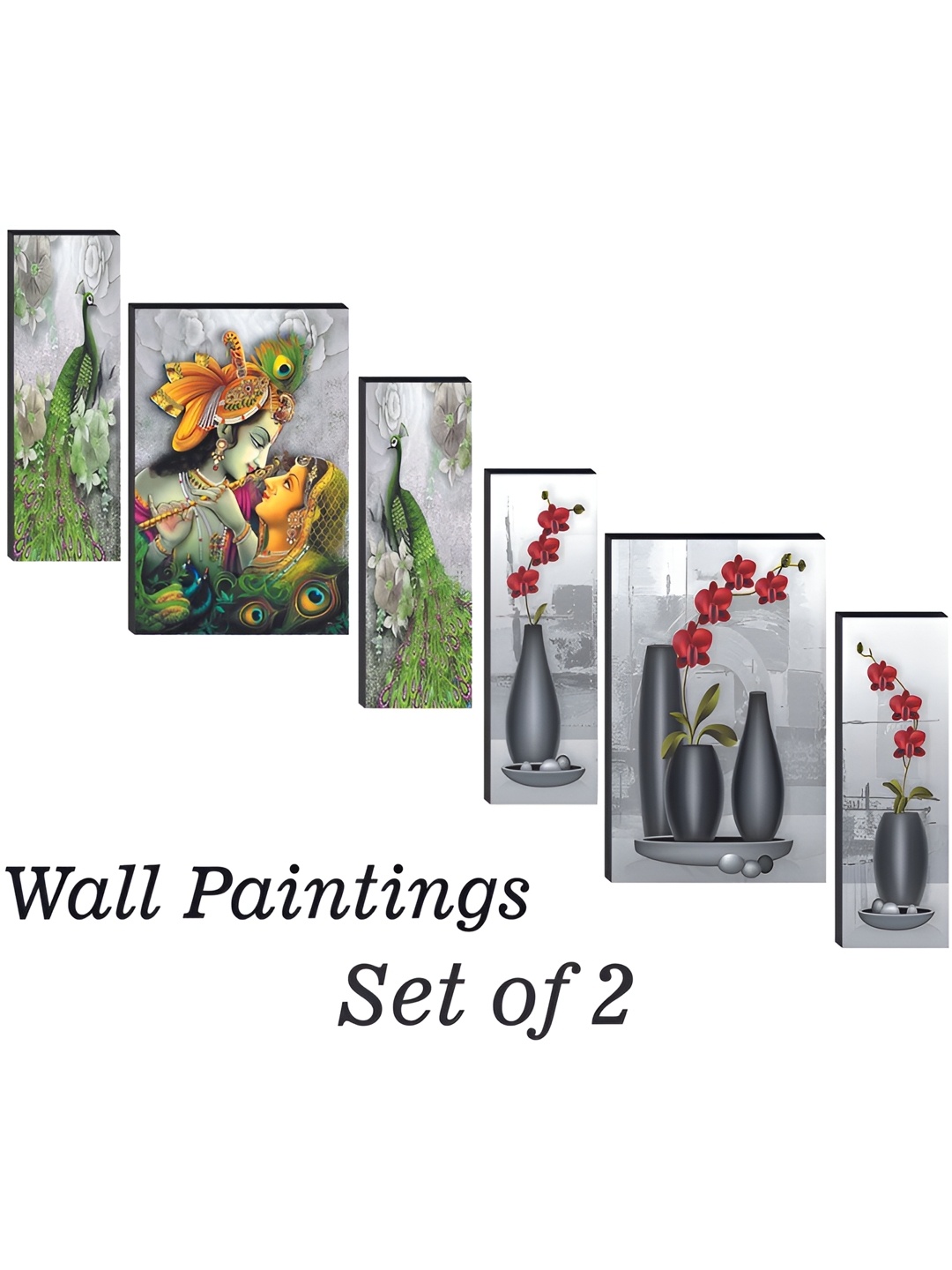 

WALLMAX Green & Grey 6 Pieces Religious Wall Arts