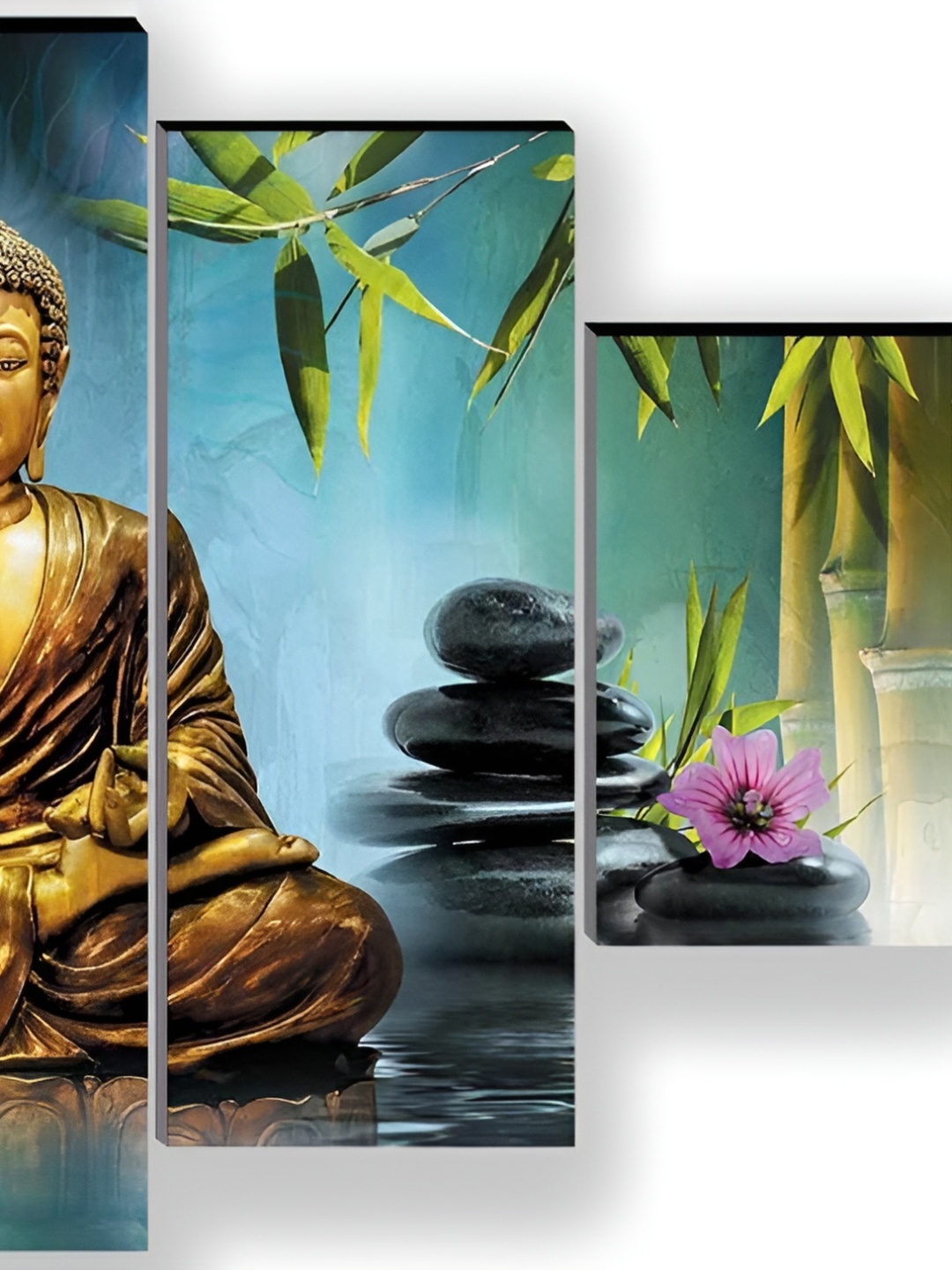 

WALLMAX Blue & Gold Toned 5 Pieces Religious Wall Art