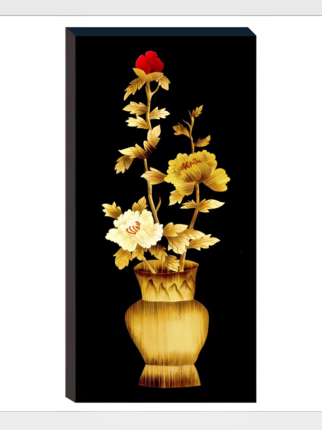 

WALLMAX Black & Yellow UV Textured MDF Framed Wall Art