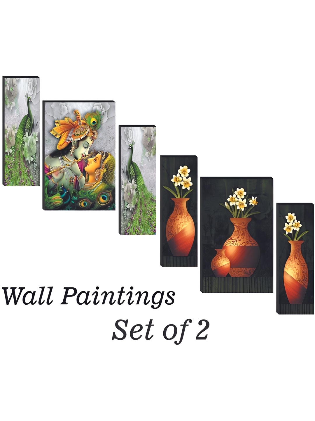 

WALLMAX Black 6 Pieces Wooden Wall Paintings