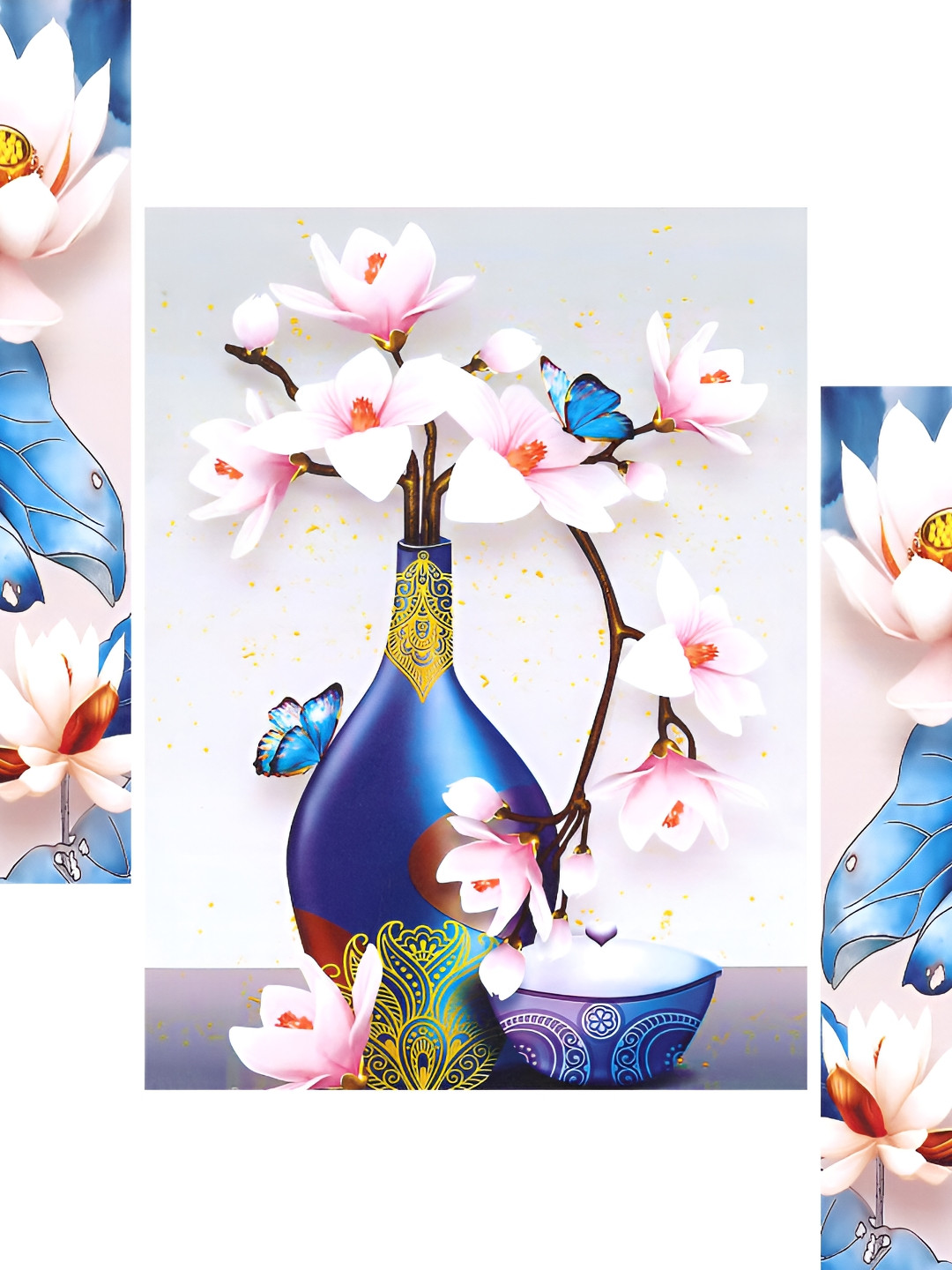 

WALLMAX Blue & Pink 3 Pieces Painting Wall Art